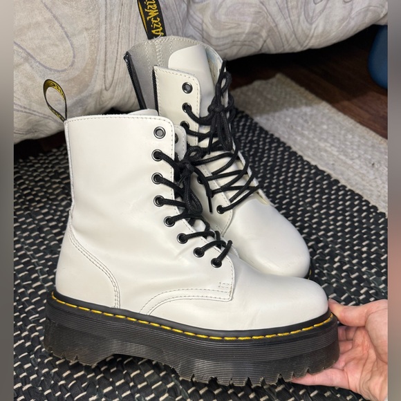 Dr. Martens Shoes - Doc Martens White Jadon Boot